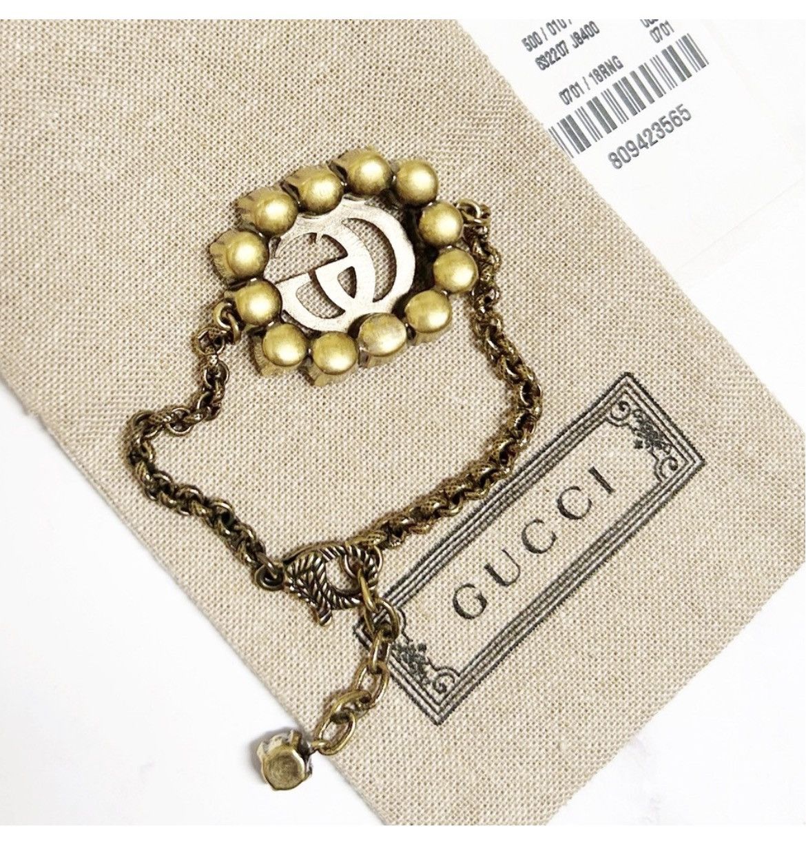 Gucci Authentic Gucci Gold Plated Crystal GG Chain Bracelet Size ONE SIZE - 9 Thumbnail
