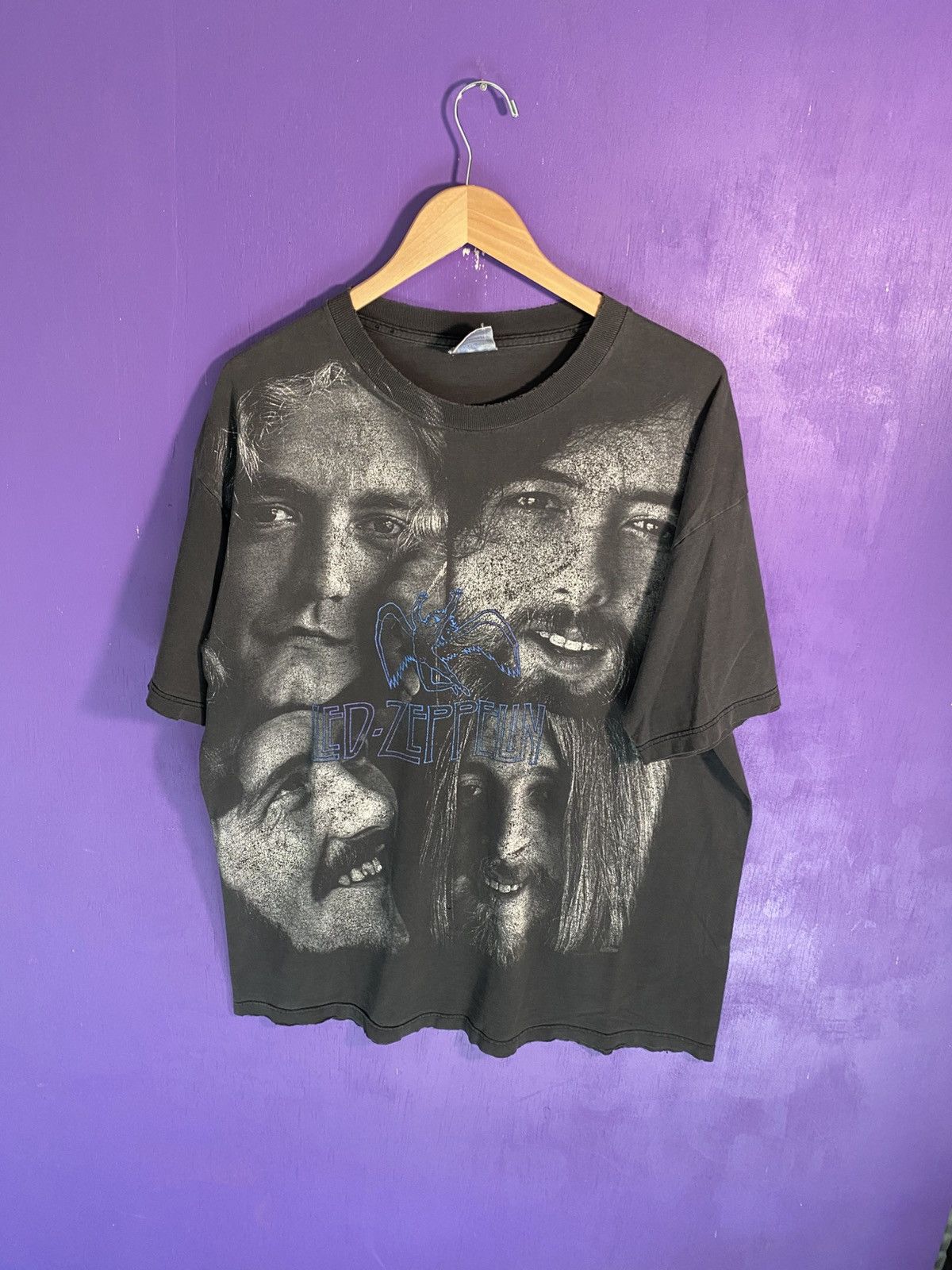Band Tees Vintage 90s Led Zeppelin Mexico AOP tour tee Size US XL / EU 56 / 4 - 1 Thumbnail