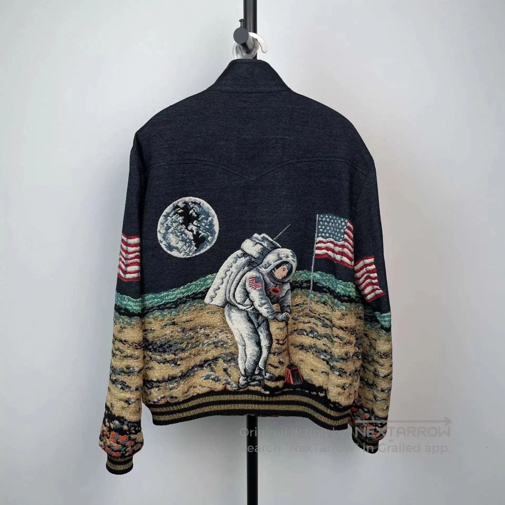 Yves Saint Laurent Astronaut & American Flag Embroidered Bomber Jacket. Size US M / EU 48-50 / 2 - 2 Thumbnail
