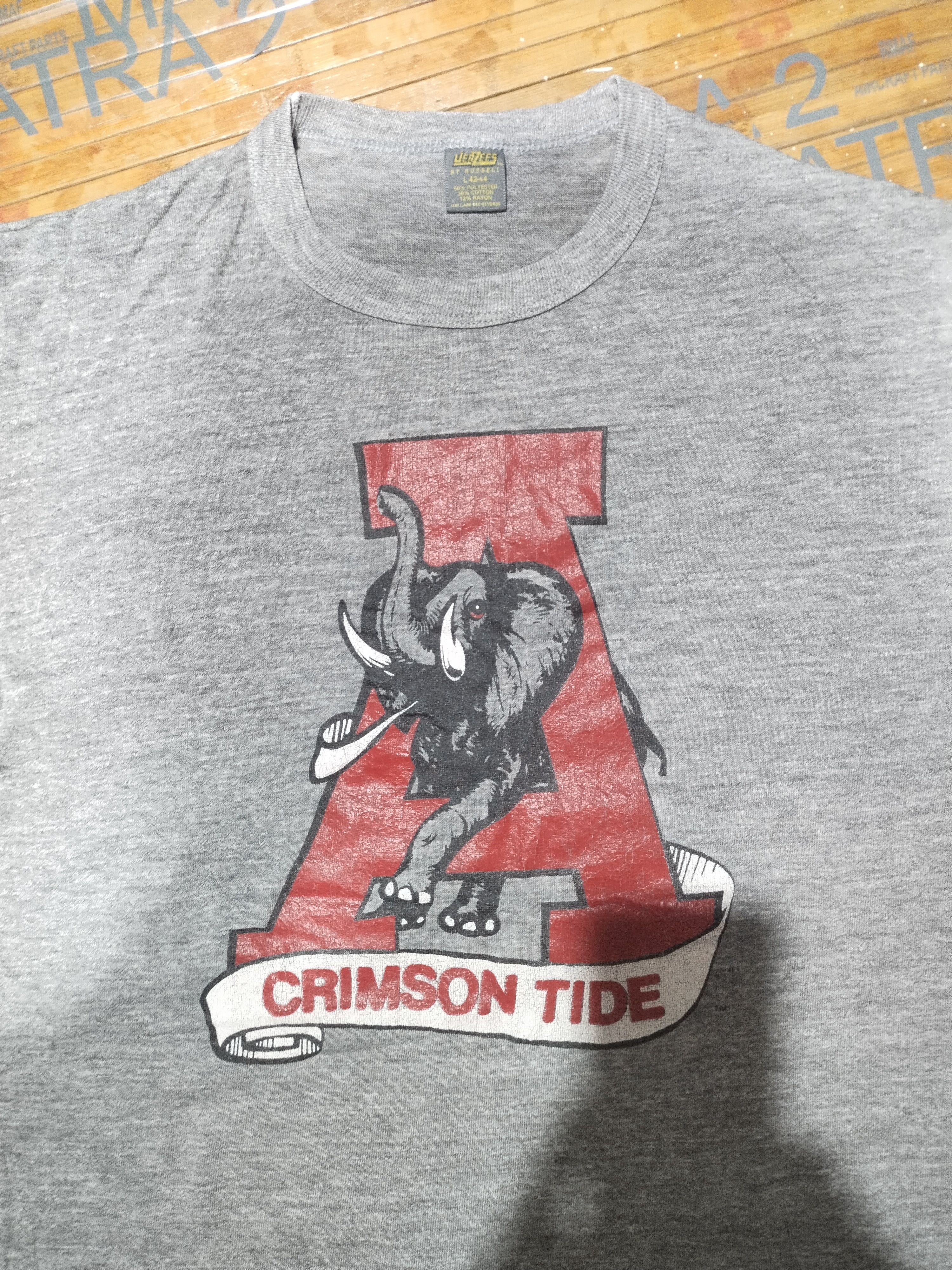 Jerzees × Vintage T Shirt Crimson Tide, 3 Blend Rayon "Crafted Pride in USA Size US L / EU 52-54 / 3 - 1 Thumbnail