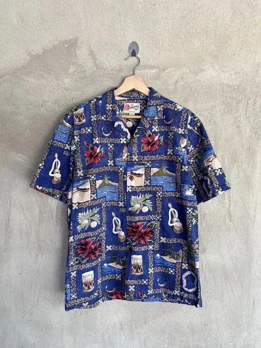 Vintage Vintage Hawaiian Flower Overprint Shirt Size US M / EU 48-50 / 2 - 3 Thumbnail