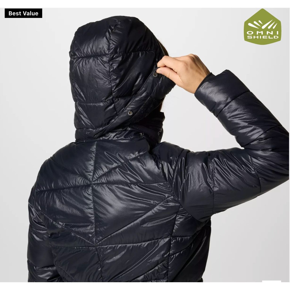 Columbia Columbia Black Insulated Buffer Jacket Coat Hood fur Sz L Size L / US 10 / IT 46 - 4 Thumbnail