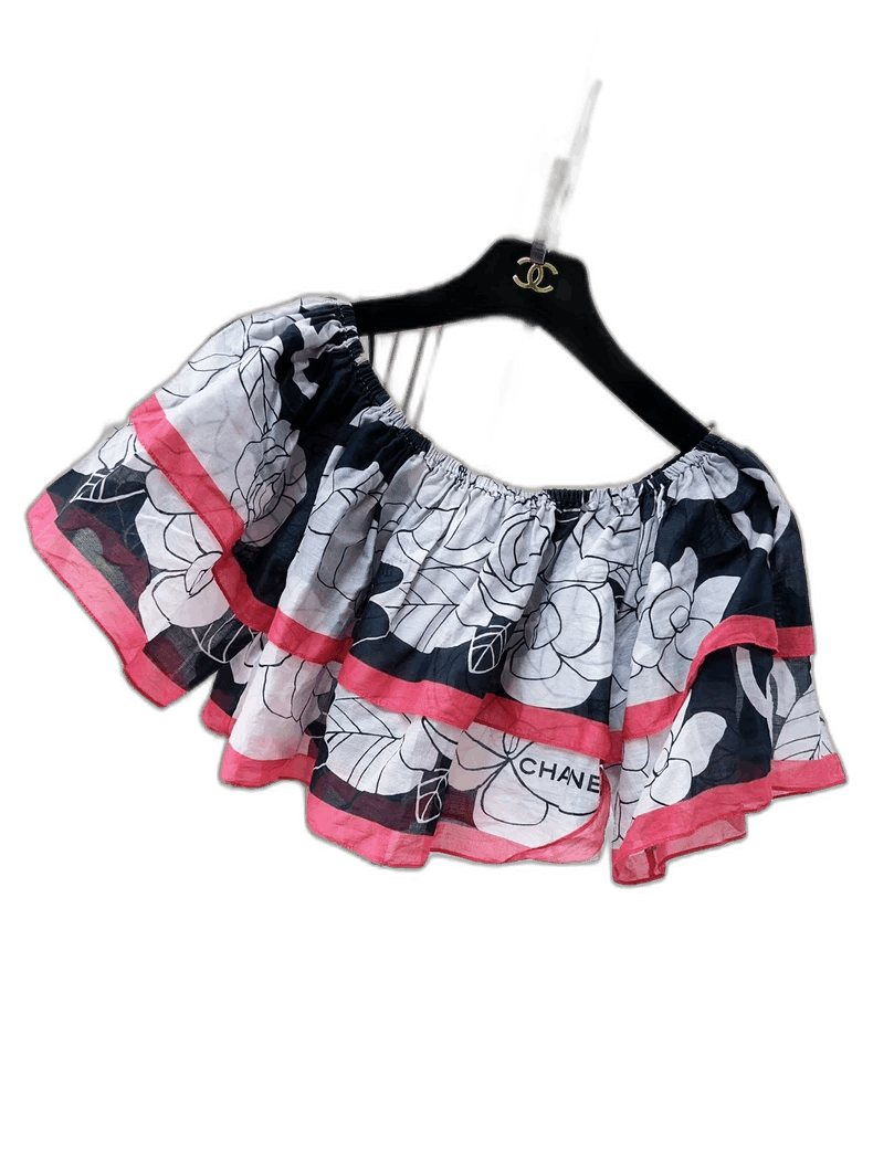 Chanel Chanel 21C Camellia Ruffle Off-Shoulder Top Size M / US 6-8 / IT 42-44 - 1 Thumbnail