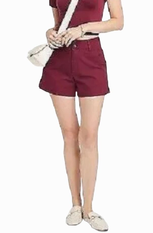 Other A New Day - Women's High-Rise Everyday Shorts - Burgundy - 2 Size 26" / US 2 / IT 38 - 1 Thumbnail