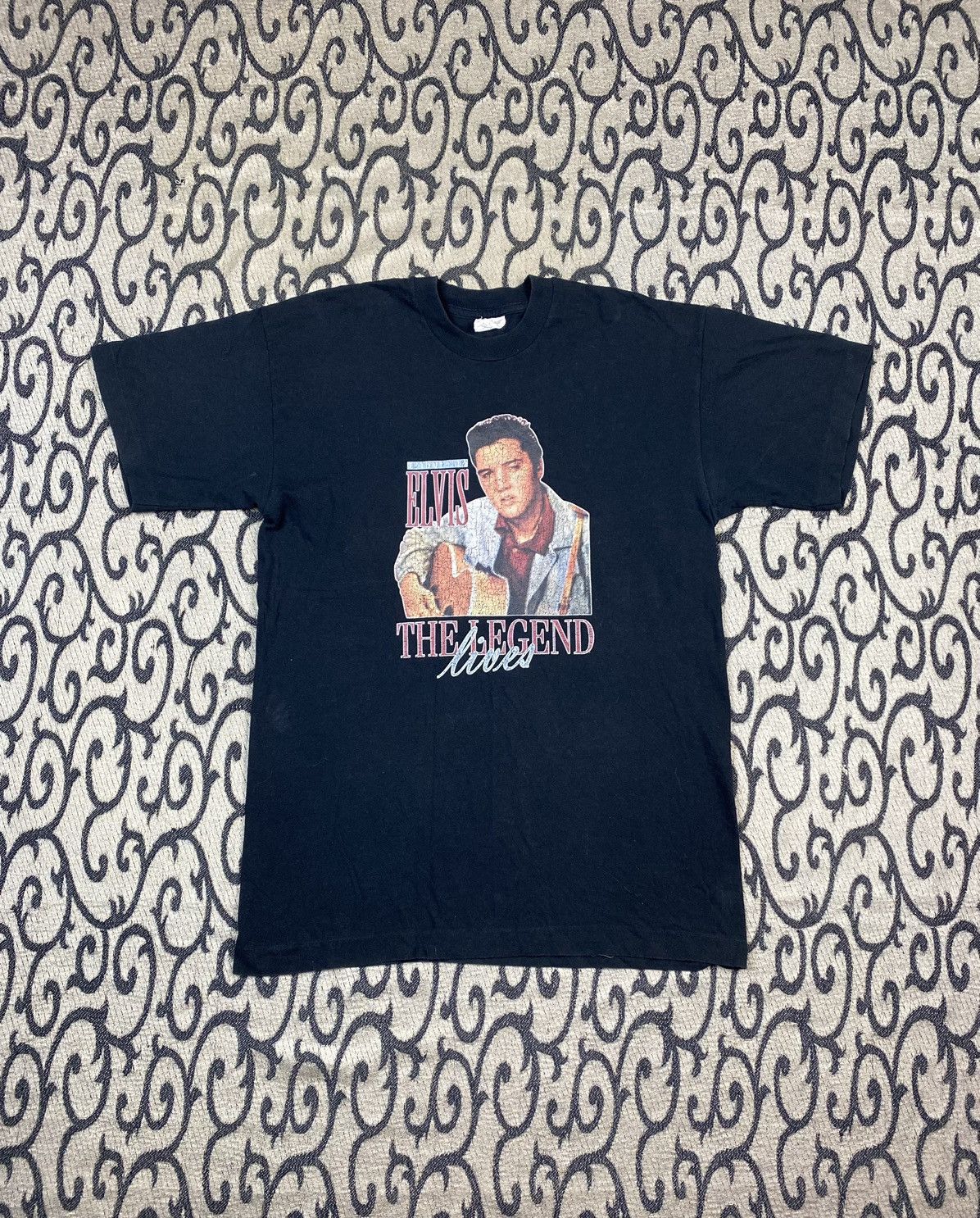Band Tees × Vintage Vintage 90s Elvis Presley Single Stich T-shirt Size US L / EU 52-54 / 3 - 1 Thumbnail