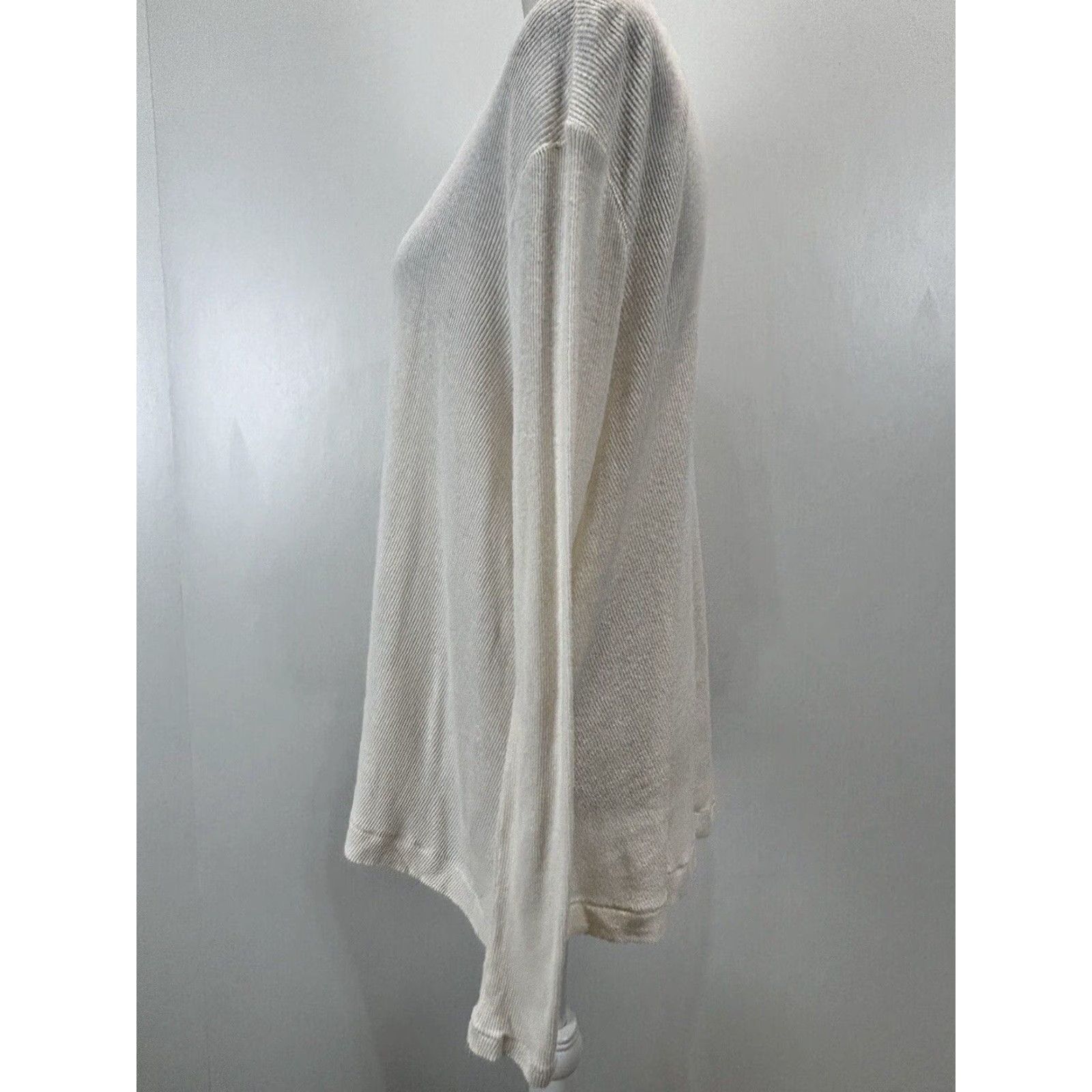 Vintage We The Free Ribbed Tunic Top Shirt Medium Women's Ivory Long Sleeve Pullover Casual Size M / US 6-8 / IT 42-44 - 2 Thumbnail