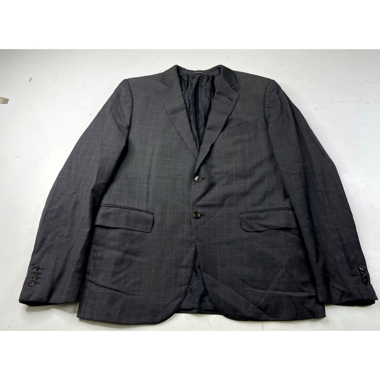 Ermenegildo Zegna Ermenegildo Zegna Su Misura Blazer Sport Coat Windowpane Check Plaid Gray Wool 44R Mens Size 44R - 2 Thumbnail
