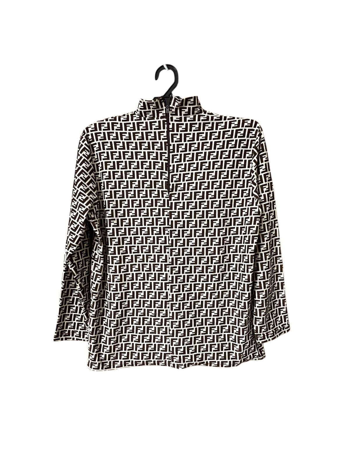 Fendi Vintage fendi monogram with half zipper long sleeve shirt Size M / US 6-8 / IT 42-44 - 1 Thumbnail