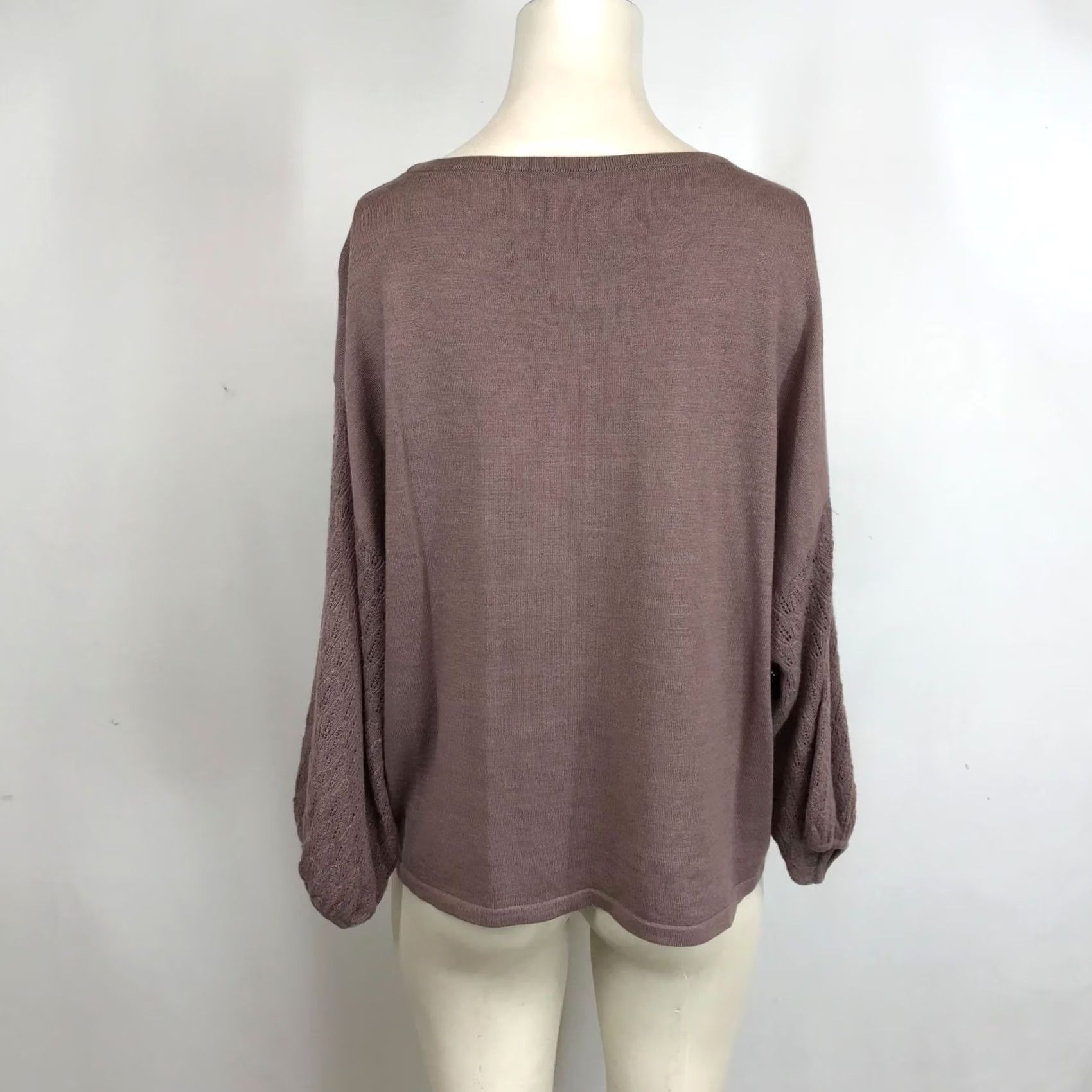 Vintage Garnet Hill Womens Small MAUVE Merino Wool Pullover Sweater Round Neck Size S / US 4 / IT 40 - 5 Thumbnail