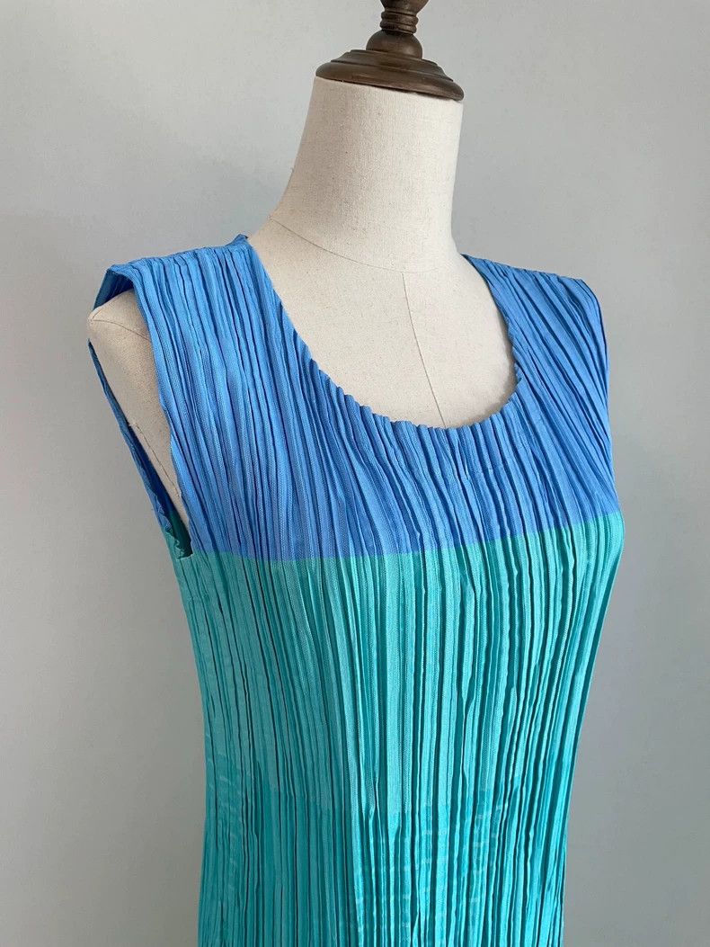Issey Miyake Issey Miyake size:2 Green pleated mainline dress Size XS / US 0-2 / IT 36-38 - 5 Thumbnail