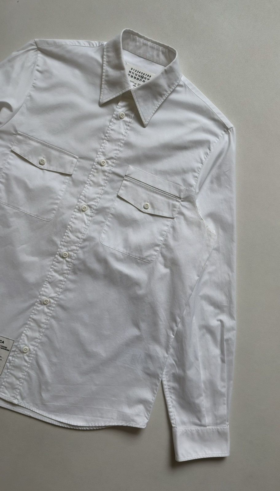 Maison Margiela S/S 17 White Cotton ‘Officer’ Shirt Size US L / EU 52-54 / 3 - 6 Thumbnail
