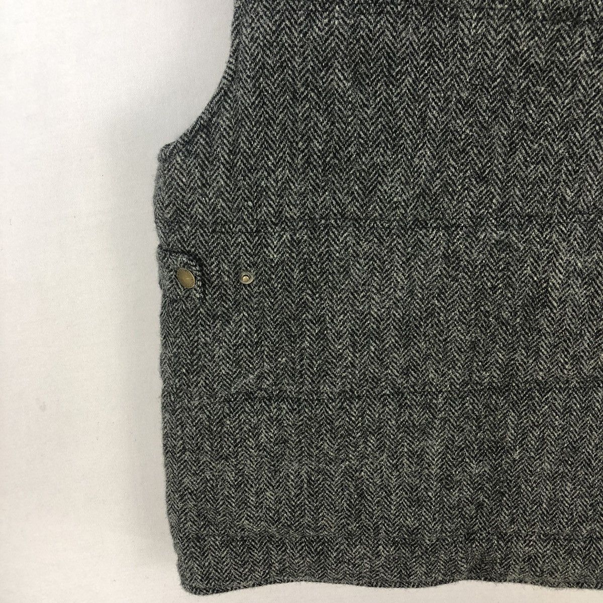 Harris Tweed Peregrine Made In England Herringbone Wool Padded Vest Size US L / EU 52-54 / 3 - 14 Thumbnail