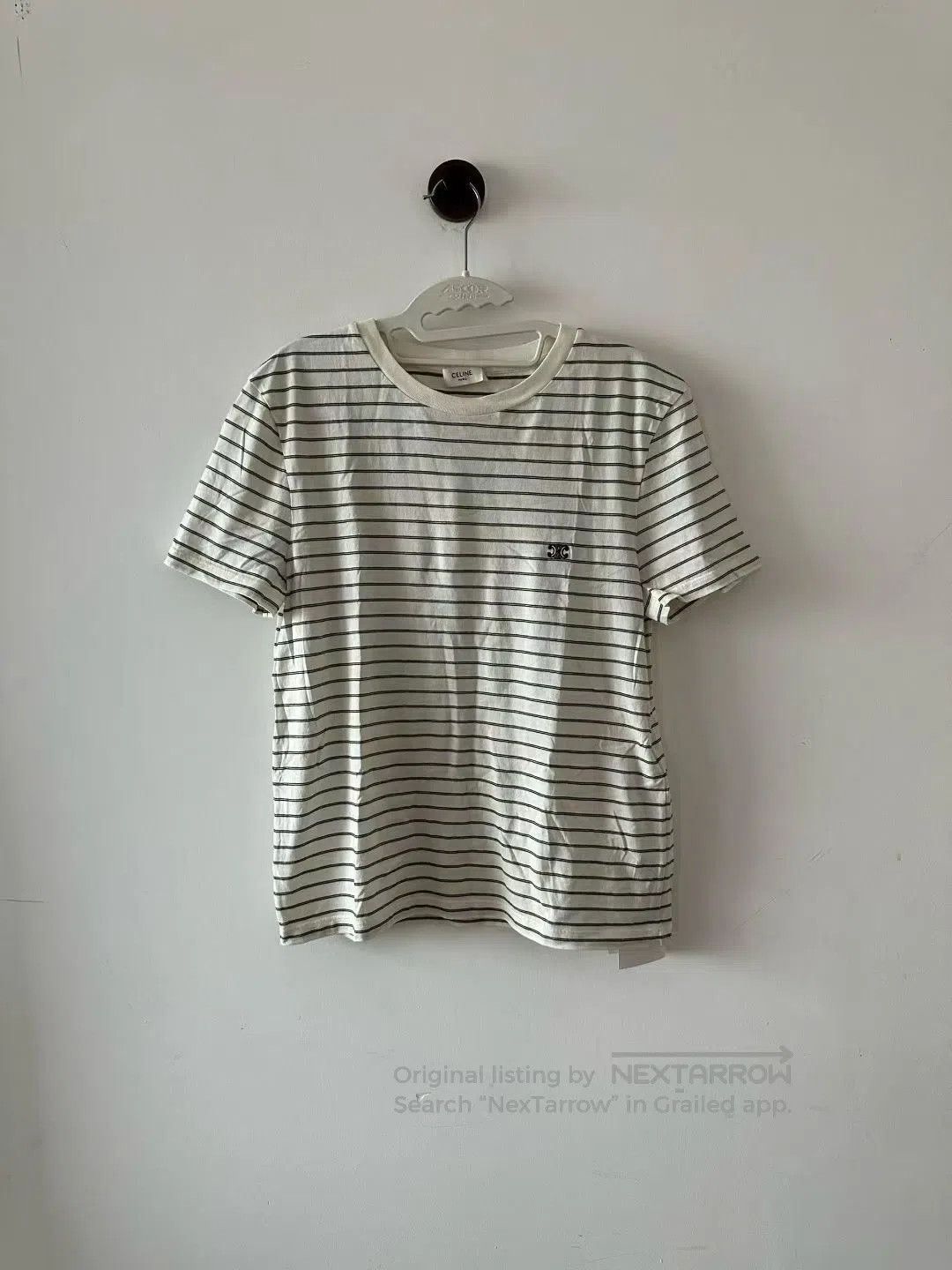 Celine CELINE Stripe Triomphe Logo Short Sleeve T-Shirt| Size XS / US 0-2 / IT 36-38 - 1 Thumbnail