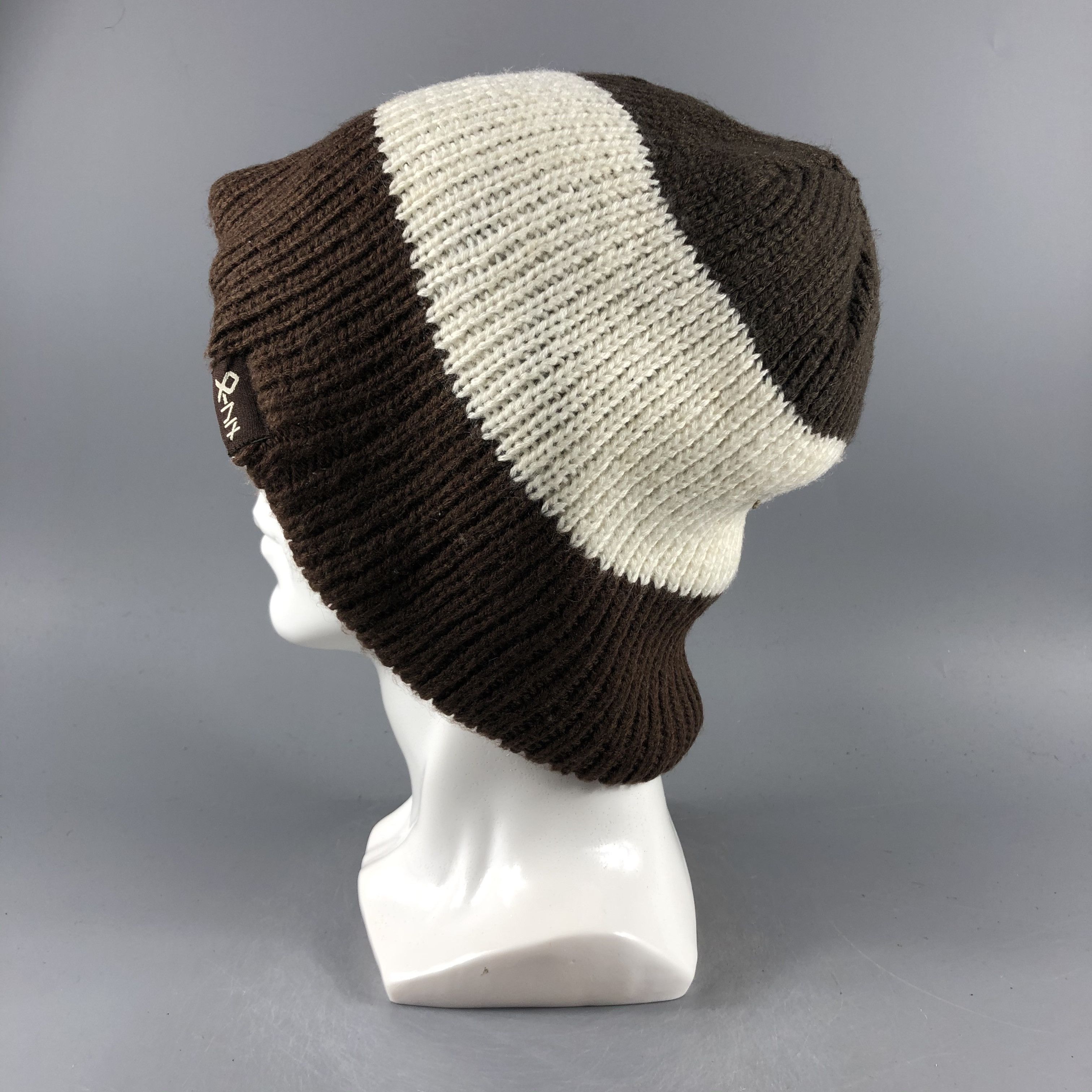 Vintage Unknown Stripe Knit Beanie Snow Hat Snow Cap -D808 Size ONE SIZE - 1 Thumbnail