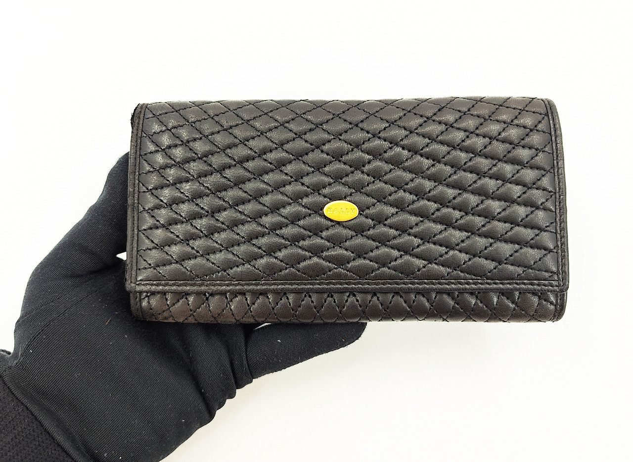 Bally BALLY full leather quilted long wallet vintage Size ONE SIZE - 1 Thumbnail