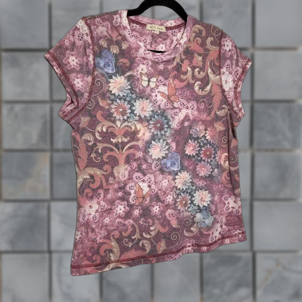 Doublet VINTAGE Y2K Ecit XL Double Sided All Over Floral Flower Monarch Collage Shirt Size XL / US 12-14 / IT 48-50 - 1 Thumbnail