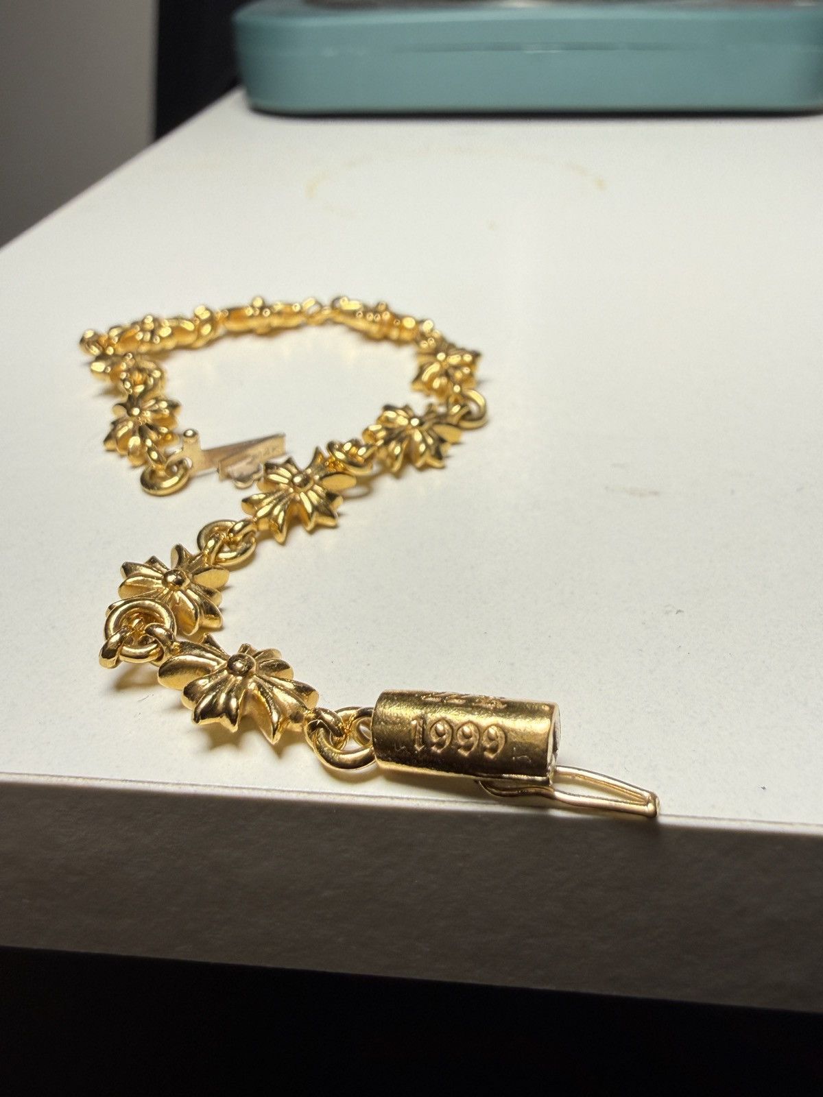 Chrome Hearts Chrome Hearts Gold Tiny E Cross Plus Bracelet Logo small Size ONE SIZE - 1 Thumbnail