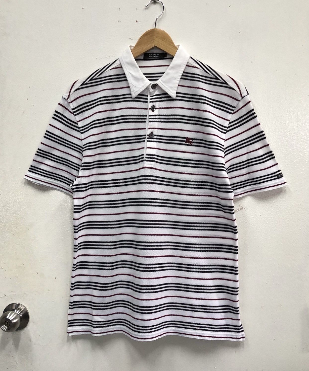 Burberry Burberry Black Label Men’s Striped Short Sleeve Polo Shirt Size US M / EU 48-50 / 2 - 1 Thumbnail