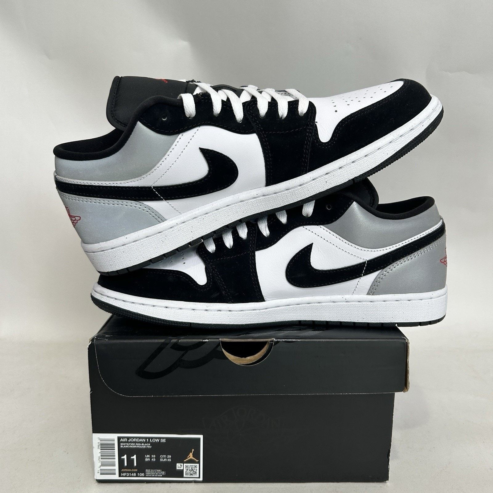 Nike Nike Air Jordan 1 Retro Low SE “Matte Silver/Fire Red/Black” Size US 11 / EU 44 - 3 Thumbnail