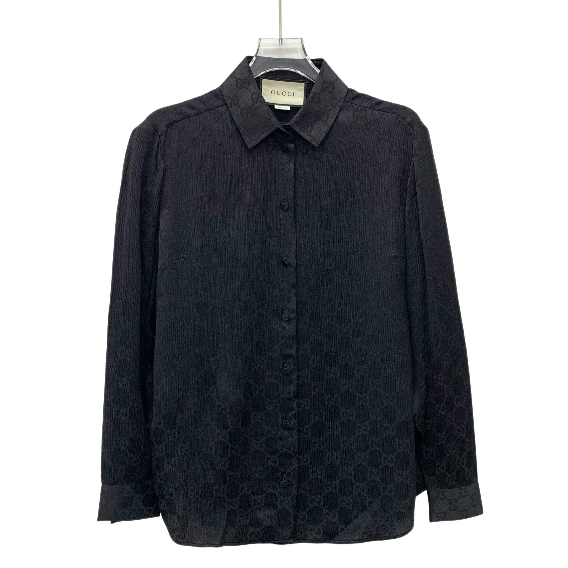 Gucci Gucci Monogram Silk Button Up Shirt Size 40 Size US M / EU 48-50 / 2 - 1 Thumbnail