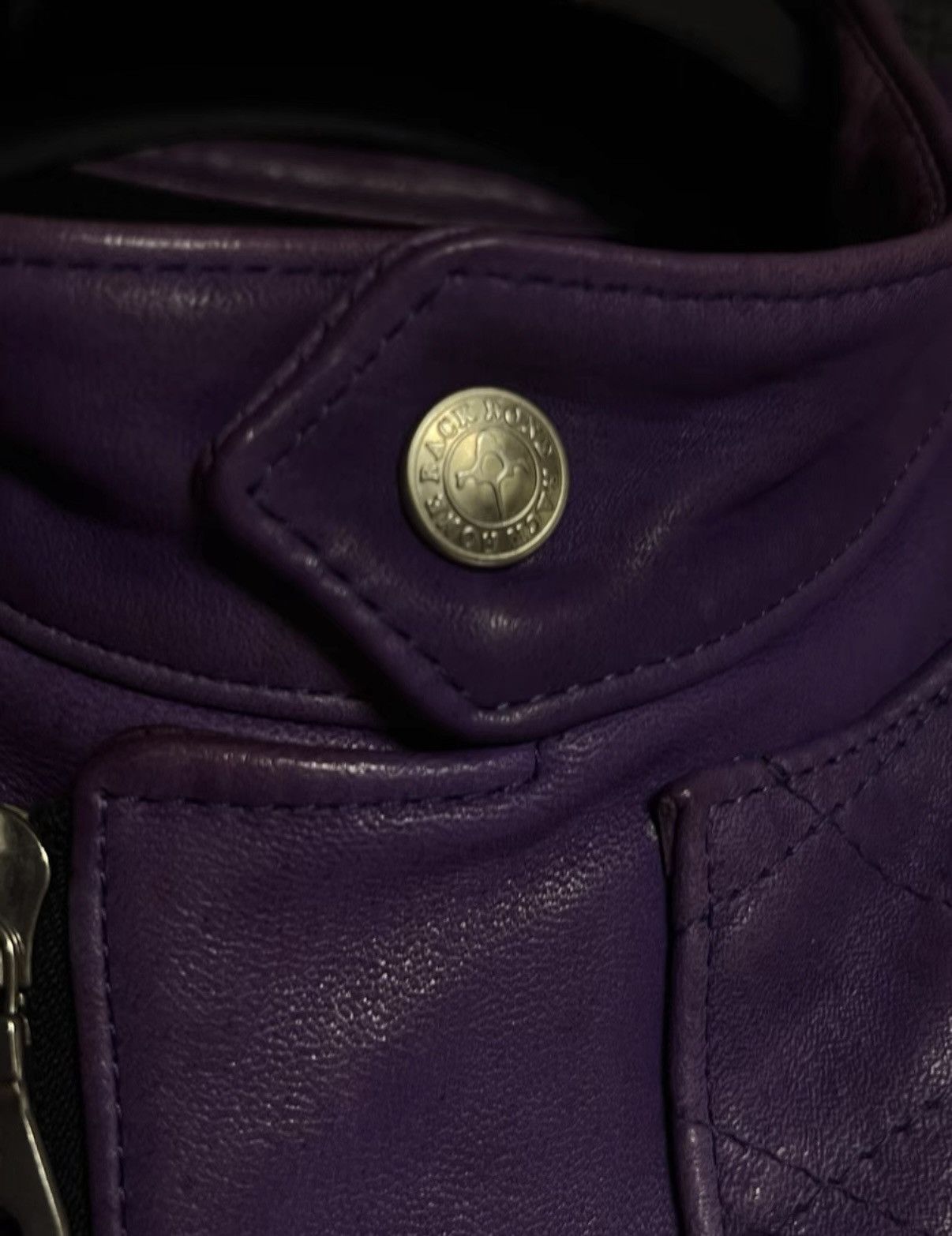 Backbone BackBone Purple Vintage Horsehide Biker Jacket Size US L / EU 52-54 / 3 - 8 Thumbnail