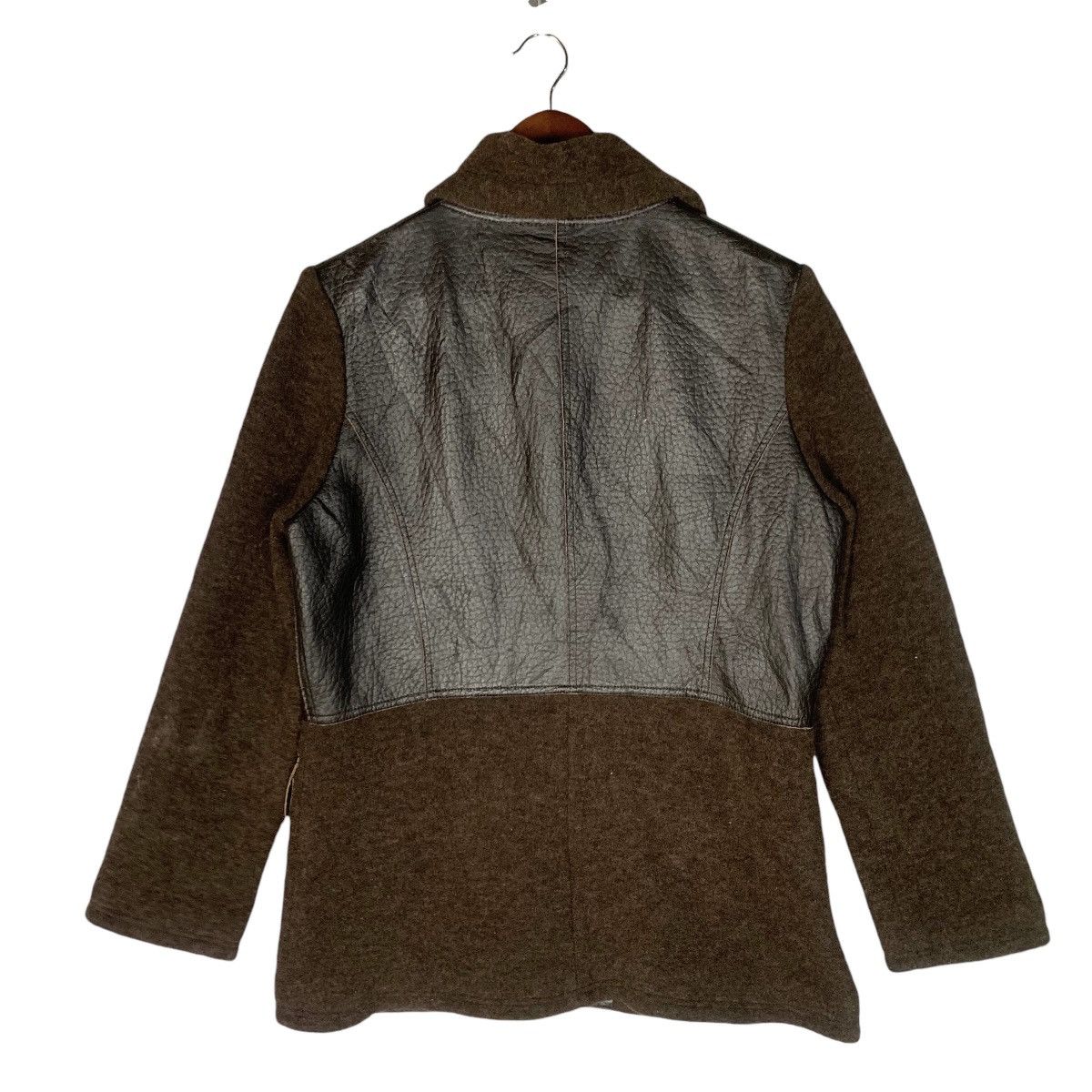 Japanese Brand Vintage Monegal Wool With Leather Jacket Size S / 40 Size M / US 6-8 / IT 42-44 - 7 Thumbnail