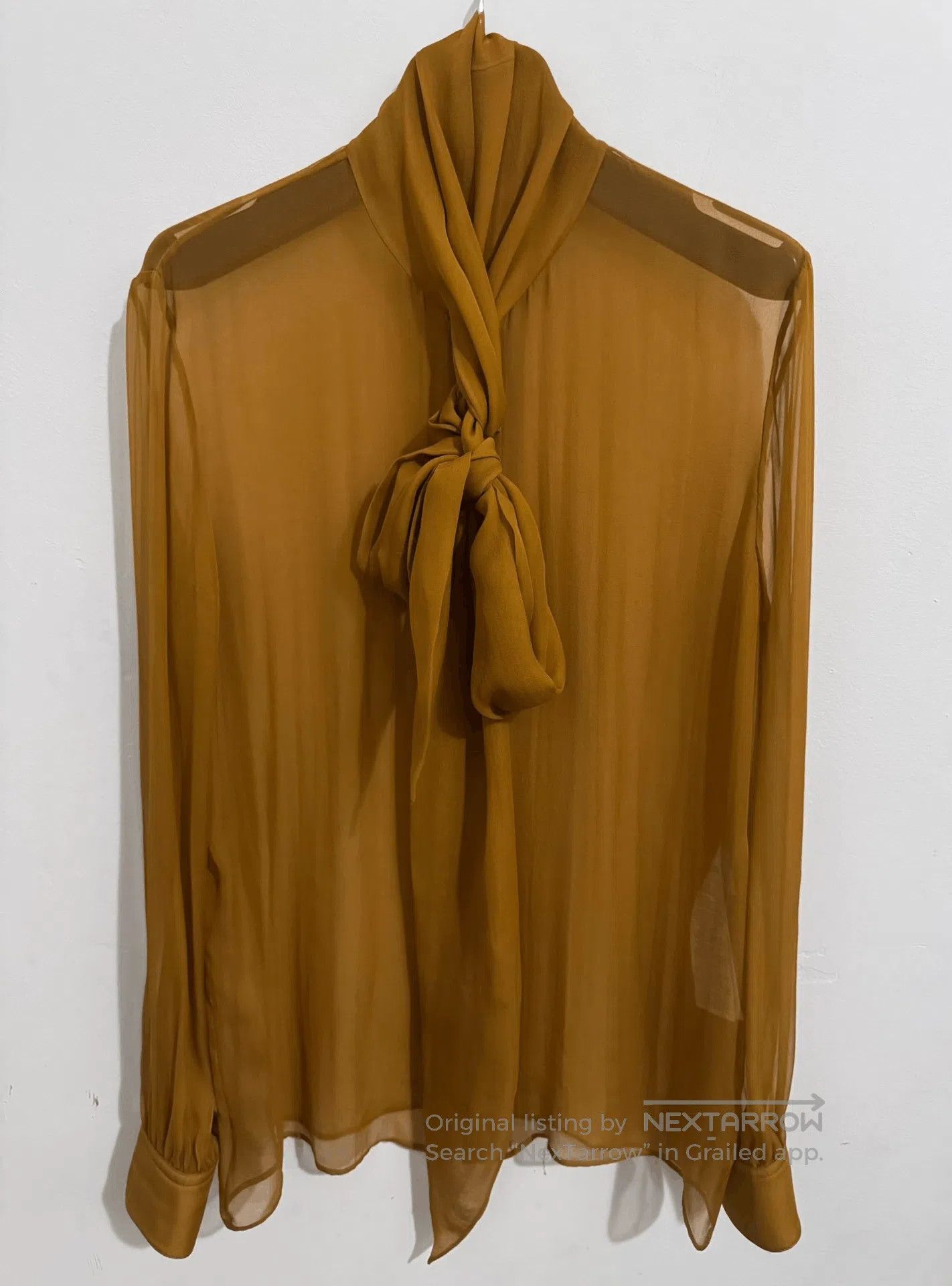 Saint Laurent Silk Bow Tie Shirt.