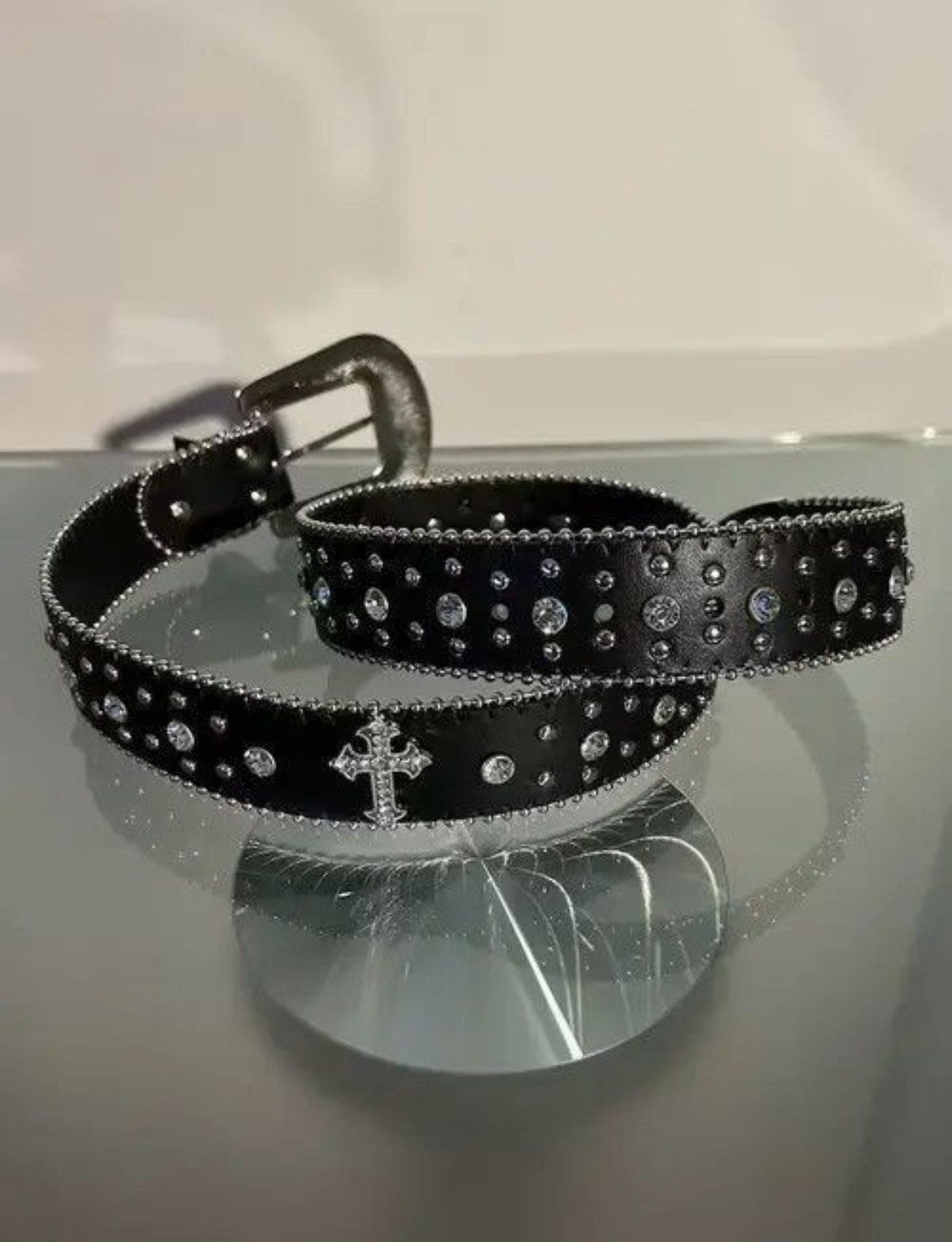 Japanese Brand × Vintage Y2K Cross Rhinestone Belt Size ONE SIZE - 2 Thumbnail