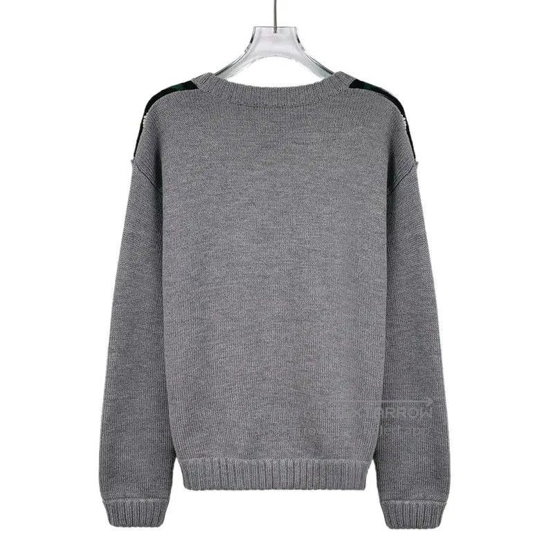 Miu Miu Miu Miu Gray Cardigan with Diamond Pattern . Size M / US 6-8 / IT 42-44 - 2 Thumbnail