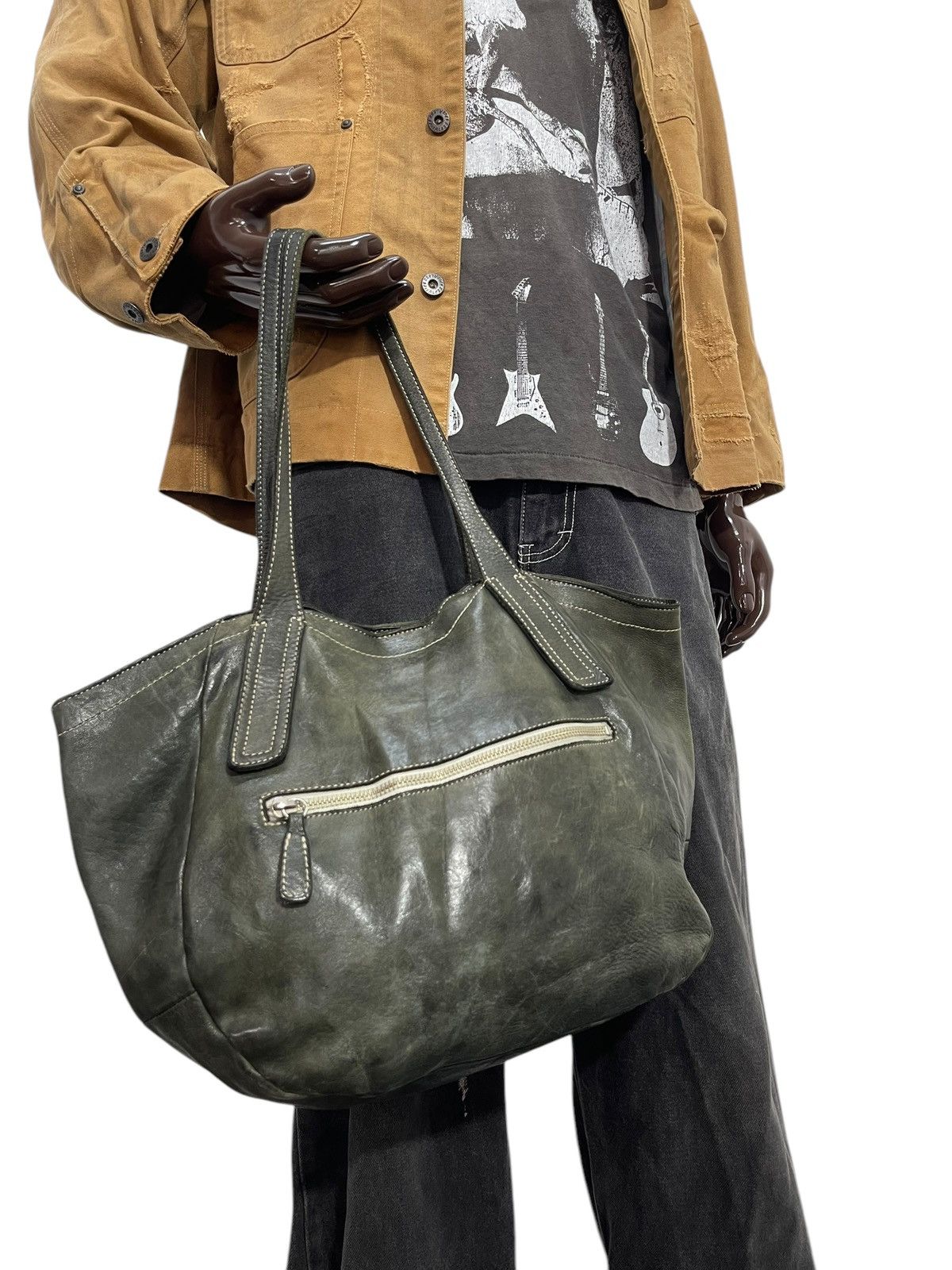 Genuine Leather Full Leather Patina Lily Japan Tote Shoulder Bag 1🟩8 Size ONE SIZE - 4 Thumbnail