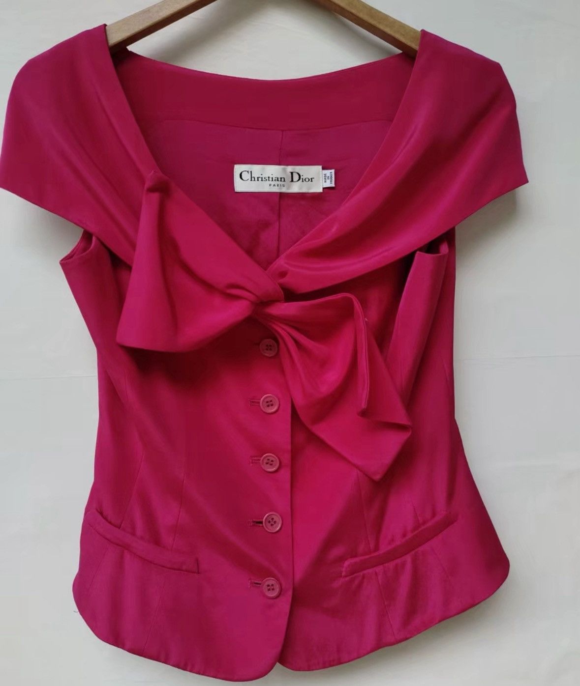 Dior Dior Dior Bow Detail Coat in Excellent Condition-2507 Size S / US 4 / IT 40 - 1 Thumbnail