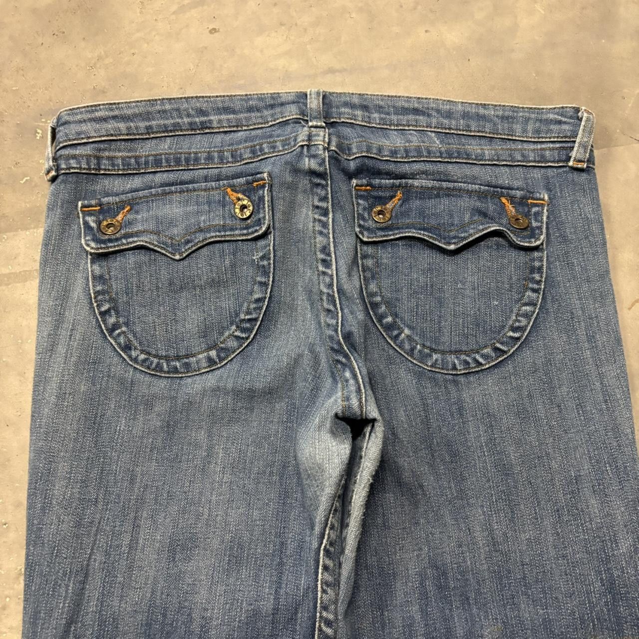 Japanese Brand × Vintage Crazy Vintage Y2K/2000s Medium Wash Bootcut Flared Denim Jeans! Size US 36 / EU 52 - 7 Thumbnail