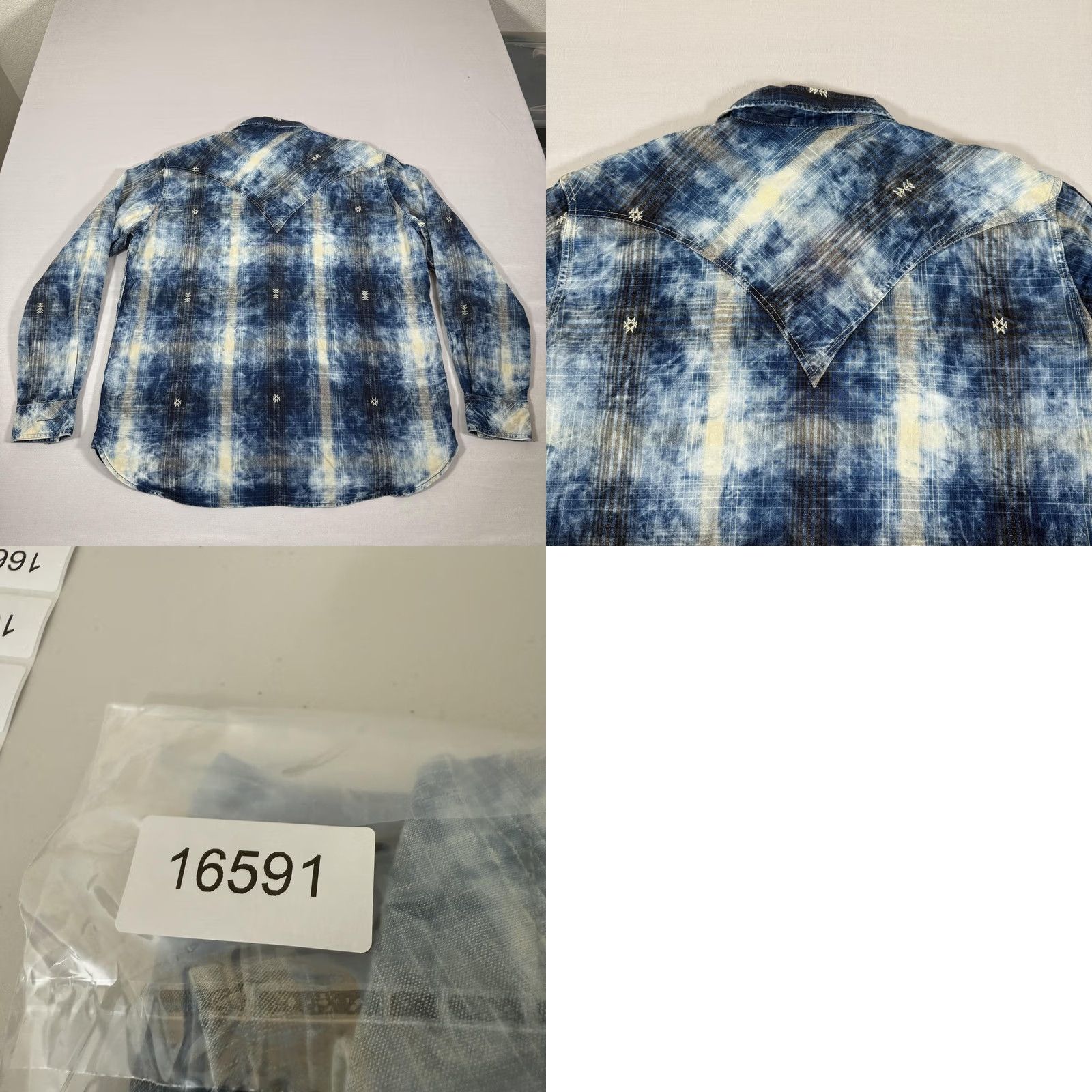 Vintage Ryan Michael Shirt Mens L Blue Plaid Western Pearl Snap Western Cowboy Work Button-Up Size US L / EU 52-54 / 3 - 9 Thumbnail