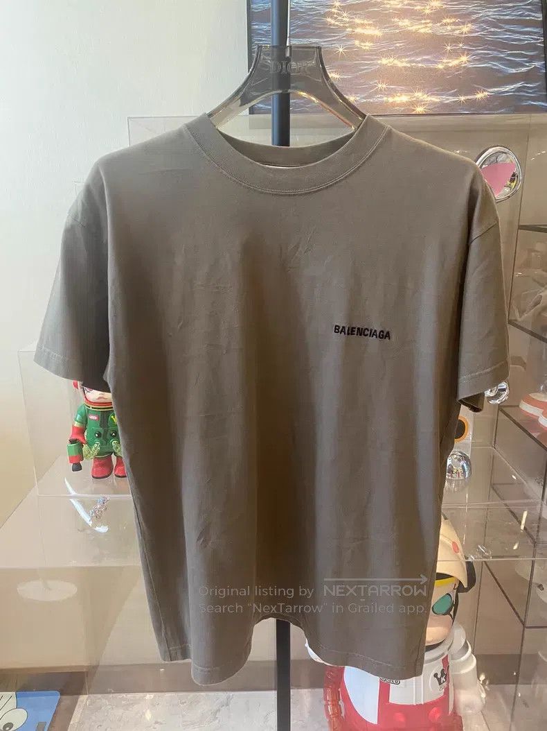 Balenciaga Balenciaga Velvet Logo Gray Short Sleeve Size US S / EU 44-46 / 1 - 2 Thumbnail