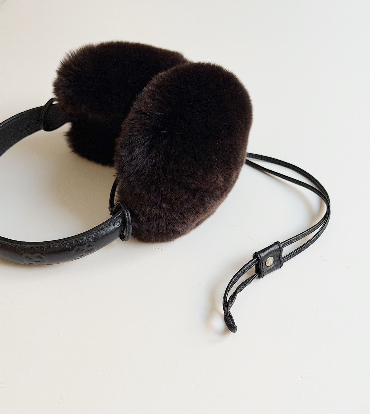 Gucci GUCCI Tom Ford FW 2003 Lapin Fur Ear Muffs Monogram Demna gg Size ONE SIZE - 6 Thumbnail