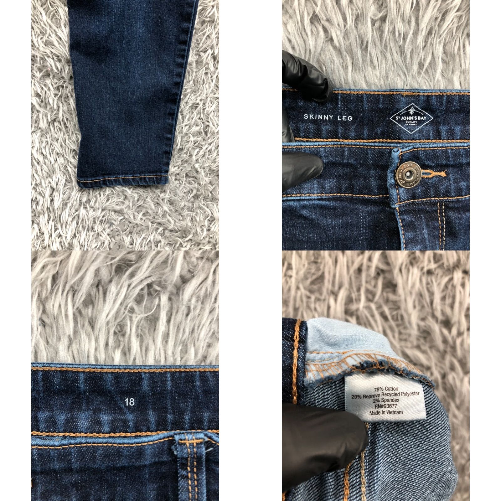 Vintage St. John's Bay Jeans Skinny Plus Size 18 Womens Dark Wash Blue Denim 28in Inseam Size 40" / US 18 - 8 Thumbnail