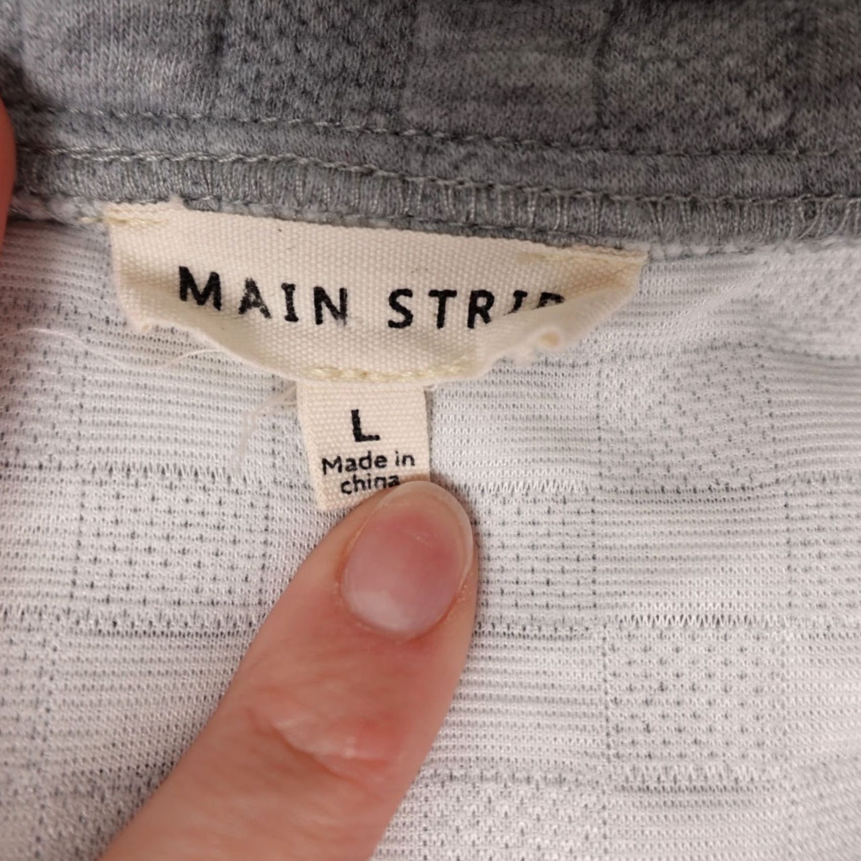 Vintage Main Strip Pajama Set Women's Large Gray Henley Short Sleeve Knit Collared Shirt? Size 36" / US 14 / IT 50 - 2 Thumbnail