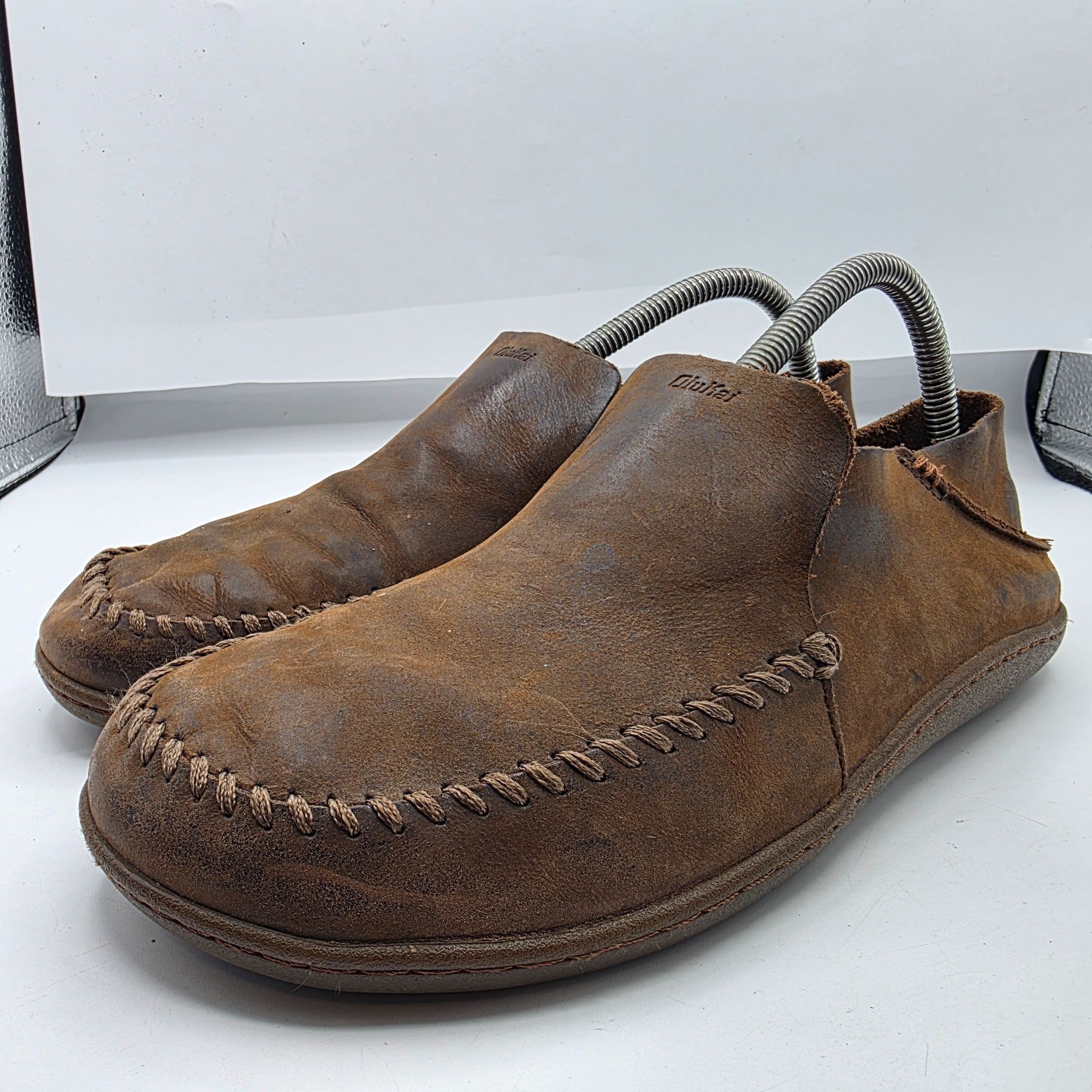 Olukai Olukai Akahai Mens Size 9 Brown Shoes Leather Casual Slip On Size US 9 / EU 42 - 4 Thumbnail