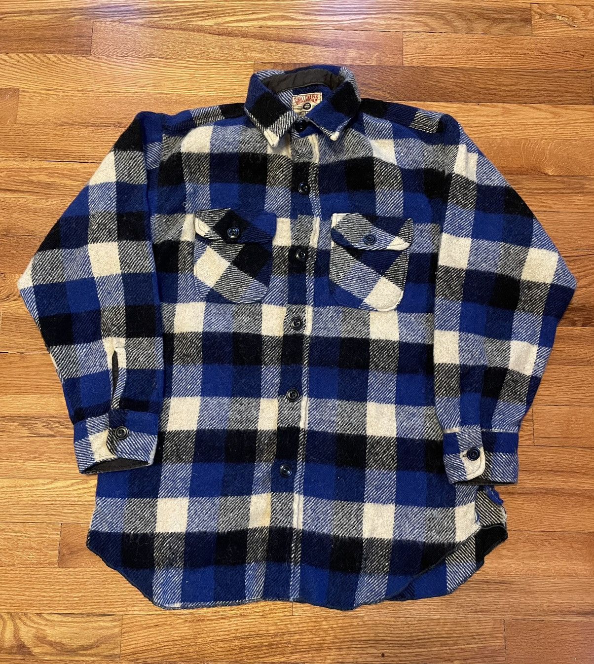 Vintage × Woolrich Woolen Mills 50s True Vintage Chill Chaser Blue Button Up Flannel Size US L / EU 52-54 / 3 - 1 Thumbnail