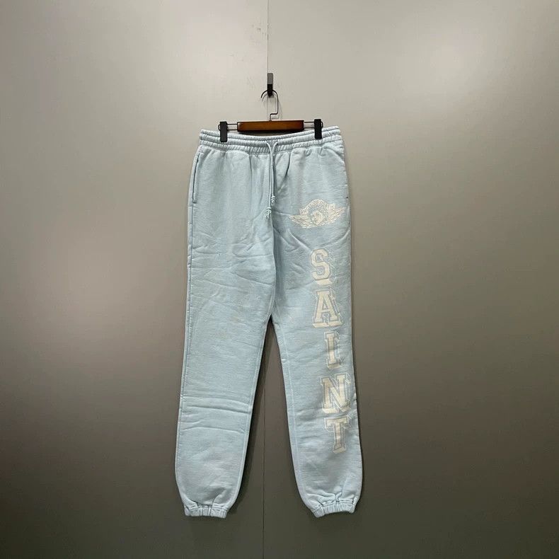 Saint Michael SAINT MICHAEL Blue monogrammed logo sweatpants 2503-Nextarr Size US 30 / EU 46 - 1 Thumbnail