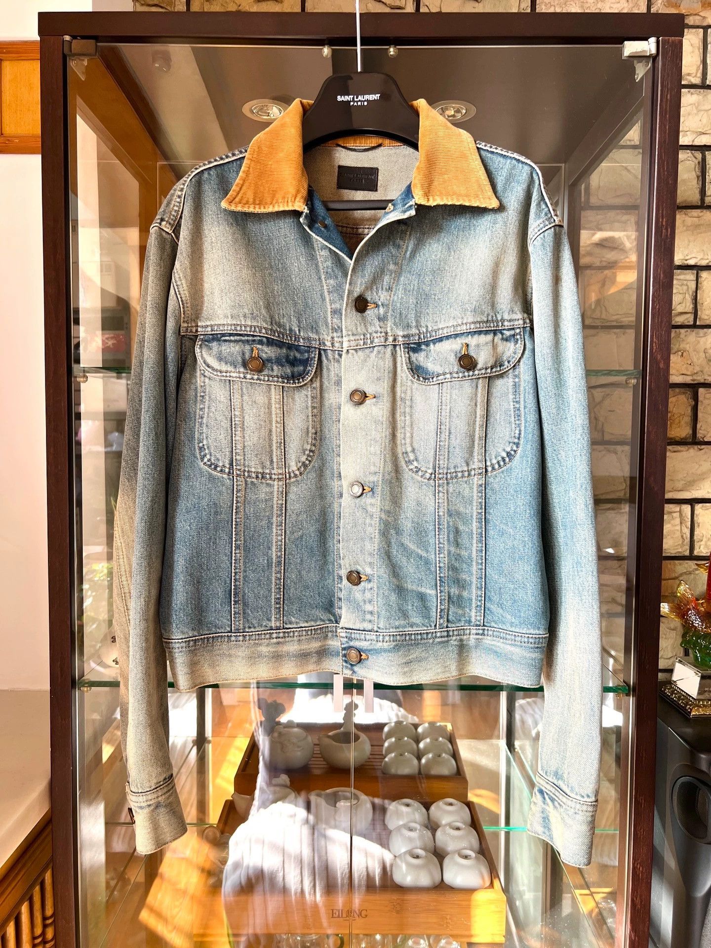 Saint Laurent Paris Saint Laurent 16FW Light Blue Washed Denim Jacket Size US M / EU 48-50 / 2 - 1 Thumbnail