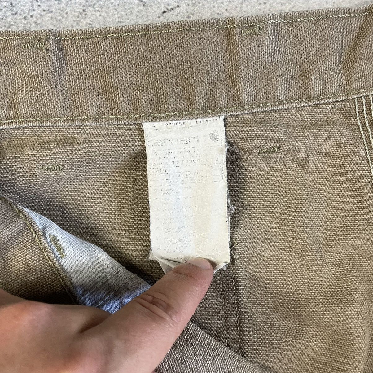 Carhartt × Vintage VTG CARHARTT BEIGE CANVAS DOUBLE KNEE CARPENTER PANTS Size US 34 / EU 50 - 9 Thumbnail