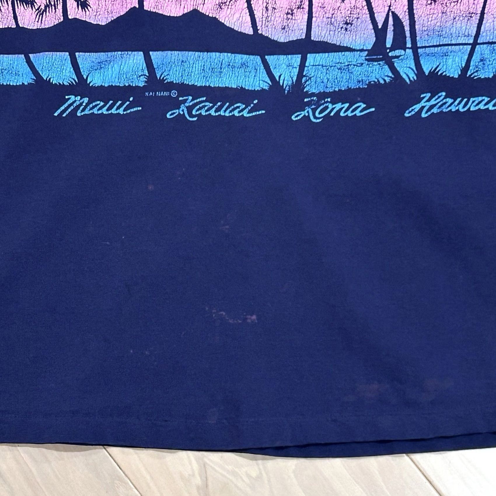 Hanes VINTAGE Hawaii Islands T-Shirt Blue XL USA Made Short Sleeve Tee Size US XL / EU 56 / 4 - 3 Thumbnail
