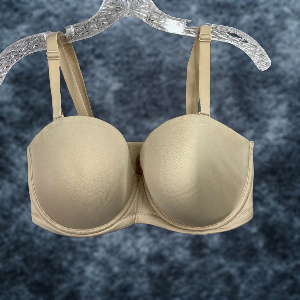 Vintage Wacoal Red Carpet Strapless Underwire Bra 36DDD Beige Full Coverage T-Shirt Bra 854119 Womens Size ONE SIZE - 1 Thumbnail