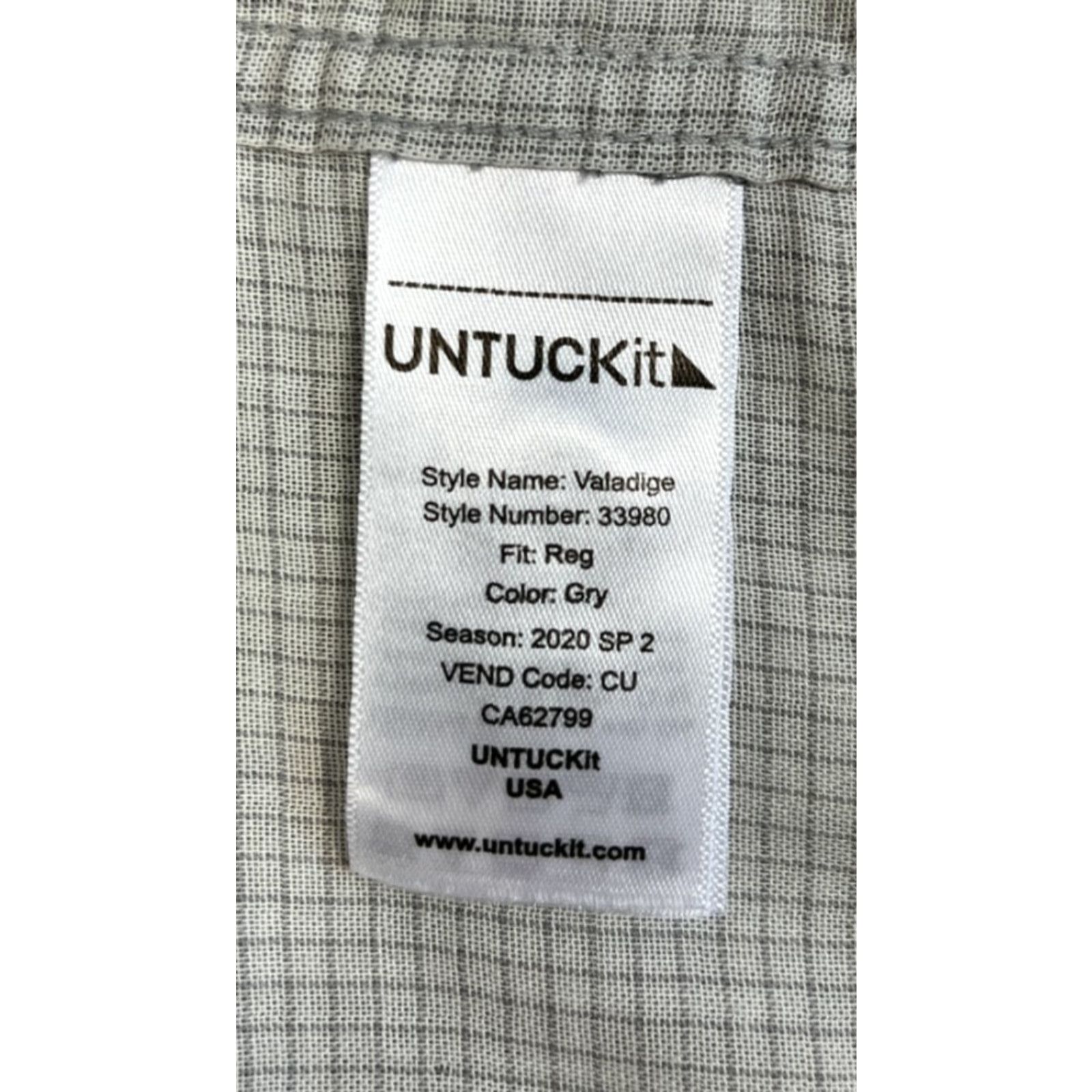 UNTUCKit UNTUCKit Valadige Button-Up Shirt Regular Fit 2XL Gray Cotton Men's Shirt Size US XXL / EU 58 / 5 - 4 Thumbnail