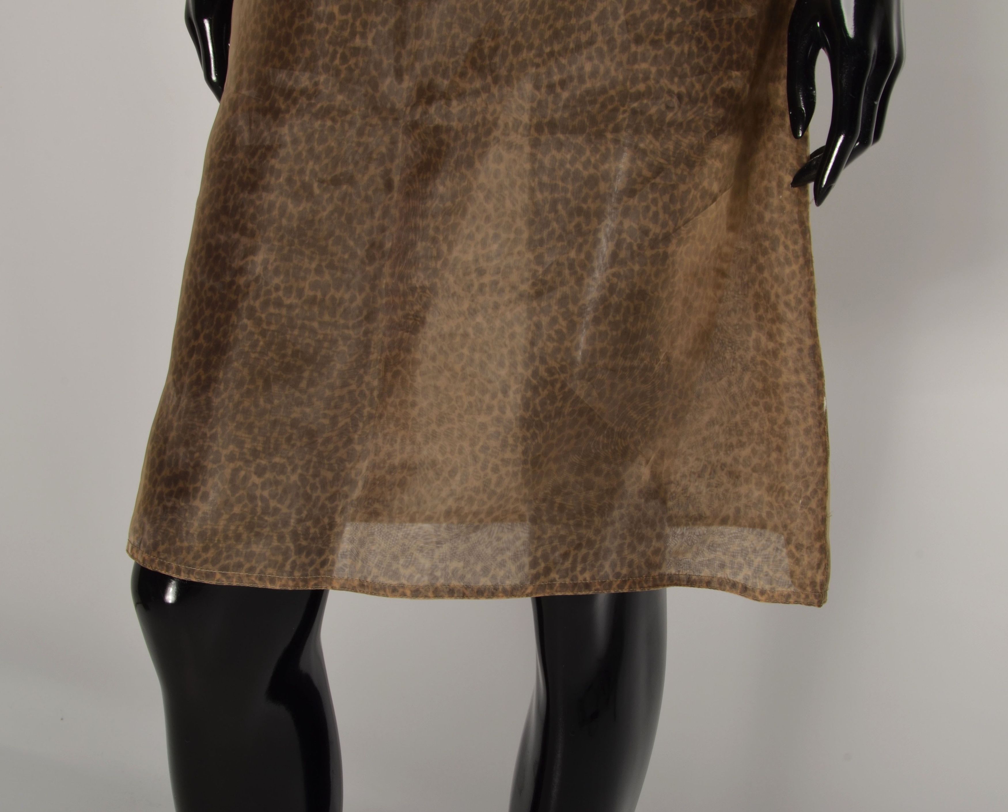 STRENESSE Strenesse Gabriele Strehle 90's Leopard Glam Mesh Skirt Size 31" - 3 Thumbnail