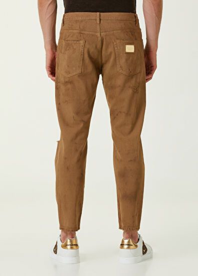 Dolce & Gabbana o1y0125 Logo Print Jeans in Brown Size US 32 / EU 48 - 3 Thumbnail