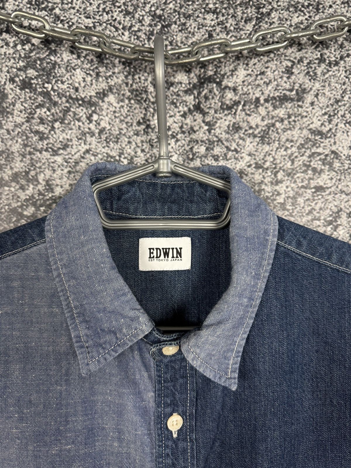 Edwin Edwin Patchwork Long Sleeve Denim Better Shirt Indigo Size S Size US S / EU 44-46 / 1 - 8 Thumbnail