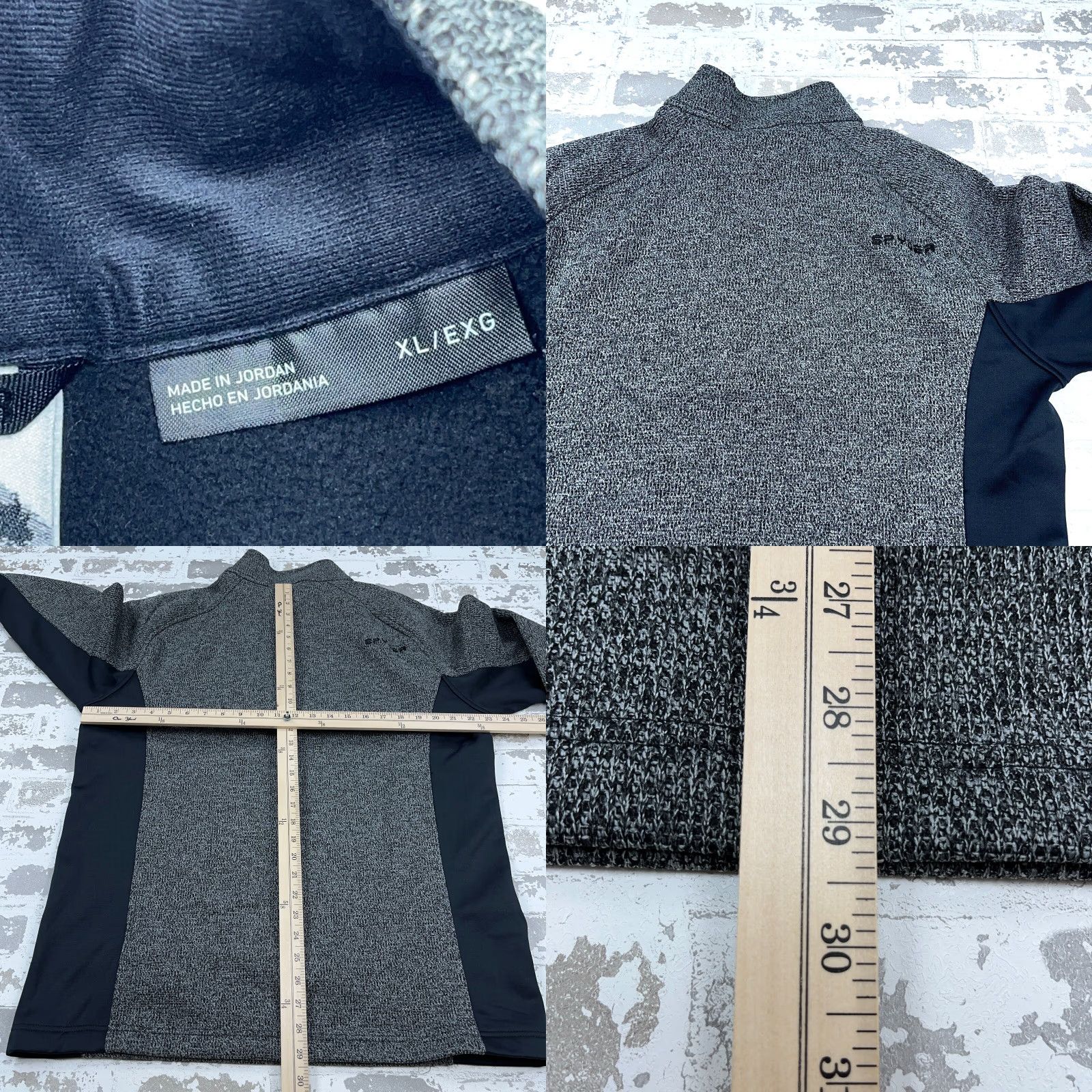 Spyder Spyder Jacket Men XL Gray Black Pullover Bomber Zip 1/4 Knit Logo Embroidered Lining Polyester All Seasons Regular Size US XL / EU 56 / 4 - 8 Thumbnail
