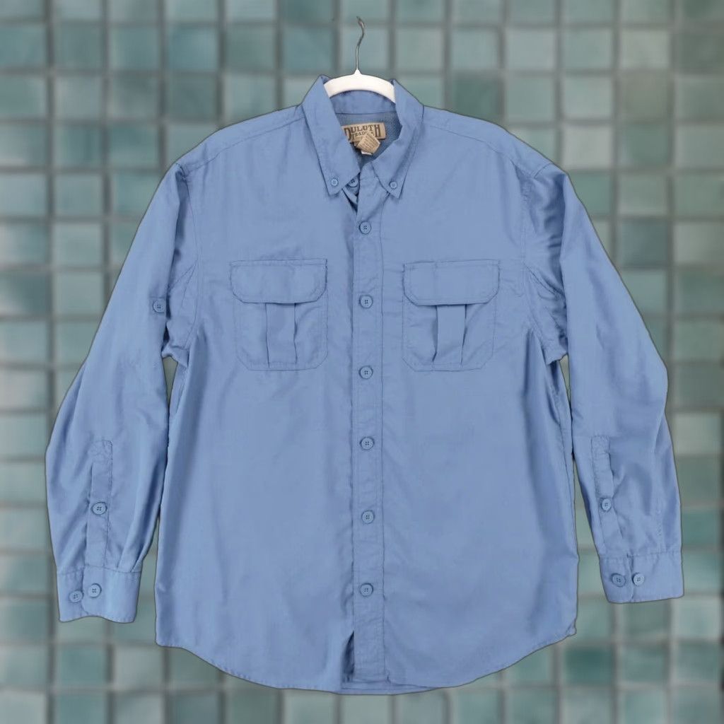 CO Duluth Trading Co Shirt Men Medium Long Sleeve Button Up Blue Lightweight Vented Size US M / EU 48-50 / 2 - 1 Thumbnail